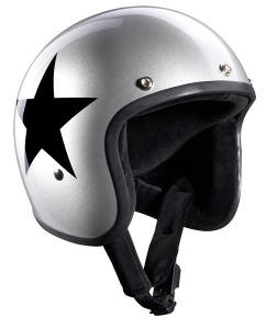 Bandit Jet Motorcycle Helmet - Star Silver